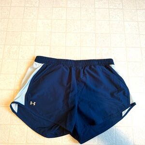 Under Armour Women's Navy and Light Blue Athletic Shorts